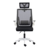 Karrige zyre Plymot pakoworld e bardhë-rrjetë e zezë 48x58x112-122cm