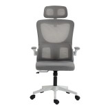 Karrige zyre drejtori Mainz pakoworld e bardhë - rrjetë gri 50x60x112-122cm