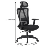 Karrige zyre menaxheri Magida pakoworld me rrjetë të zezë 58.5x66x115-125cm