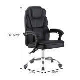 Karrige zyre drejtori Sanema pakoworld pu e zezë 62x67x112-122cm