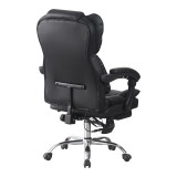 Karrige zyre drejtori me mbështetëse këmbësh dhe masazh Ekse pakoworld pu e zezë 64.5x75x109-119cm