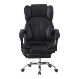 Karrige zyre drejtori me mbështetëse këmbësh dhe masazh Ekse pakoworld pu e zezë 64.5x75x109-119cm