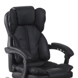 Karrige zyre drejtori me mbështetëse këmbësh dhe masazh Ekse pakoworld pu e zezë 64.5x75x109-119cm