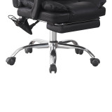 Karrige zyre drejtori me mbështetëse këmbësh dhe masazh Ekse pakoworld pu e zezë 64.5x75x109-119cm