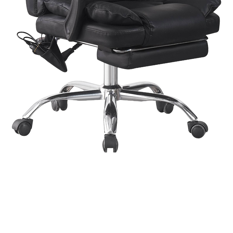 Karrige zyre drejtori me mbështetëse këmbësh dhe masazh Ekse pakoworld pu e zezë 64.5x75x109-119cm