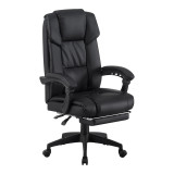 Karrige zyre drejtori me mbështetëse këmbësh Garnut pakoworld pu e zezë 69x75x116-126cm