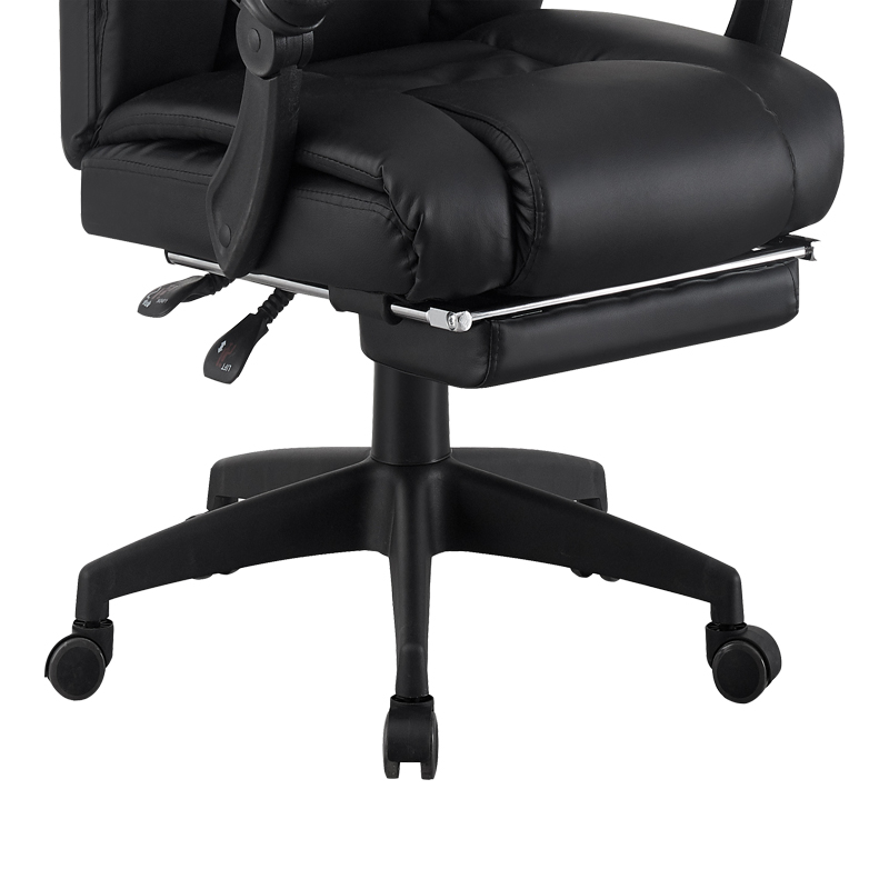 Karrige zyre drejtori me mbështetëse këmbësh Garnut pakoworld pu e zezë 69x75x116-126cm