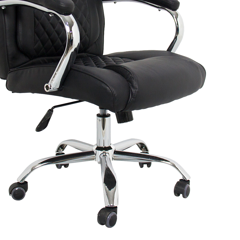 Karrige zyre menaxheri Stoldi pakoworld pu e zezë 62.5x70x113-121cm