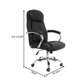 Karrige zyre menaxheri Stoldi pakoworld pu e zezë 62.5x70x113-121cm