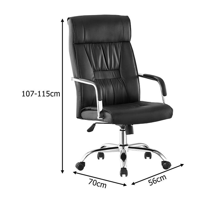 Karrige zyre menaxheri Biani pakoworld pu e zezë 56x70x107-115cm