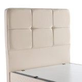 Krevat gjysmë-dopio Punto pakoworld me hapësirë magazinimi kadife krem 120x200cm