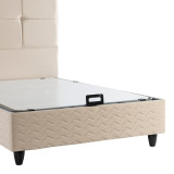 Krevat gjysmë-dopio Punto pakoworld me hapësirë magazinimi kadife krem 120x200cm