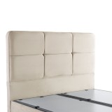 Krevat dopio Punto pakoworld me hapësirë magazinimi kadife krem 160x200cm