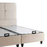 Krevat dopio Punto pakoworld me hapësirë magazinimi kadife krem 160x200cm
