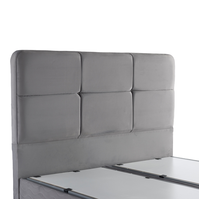 Krevat dopio Punto pakoworld me hapësirë magazinimi kadife gri 160x200cm