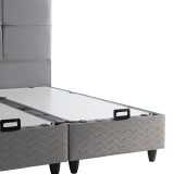 Krevat dopio Punto pakoworld me hapësirë magazinimi kadife gri 160x200cm
