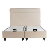 Krevat dopio Linteda pakoworld me hapësirë magazinimi kadife krem 160x200cm