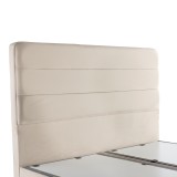 Krevat dopio Linteda pakoworld me hapësirë magazinimi kadife krem 160x200cm