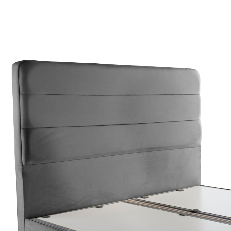 Krevat dopio Linteda pakoworld me hapësirë magazinimi kadife antracit 160x200cm