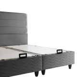 Krevat dopio Linteda pakoworld me hapësirë magazinimi kadife antracit 160x200cm