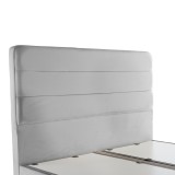 Krevat dopio Linteda pakoworld me hapësirë magazinimi kadife gri 160x200cm