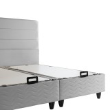 Krevat dopio Linteda pakoworld me hapësirë magazinimi kadife gri 160x200cm