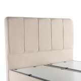 Krevat dopio Lunda pakoworld me hapësirë magazinimi kadife krem 160x200cm