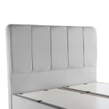 Krevat dopio Lunda pakoworld me hapësirë magazinimi kadife gri 160x200cm