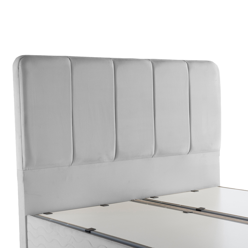 Krevat dopio Lunda pakoworld me hapësirë magazinimi kadife gri 160x200cm