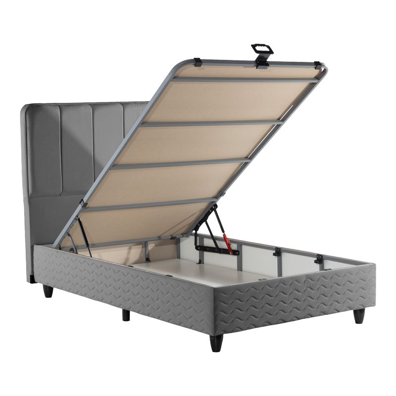 Shtrat tek Lunda pakoworld me hapësirë magazinimi kadife antracit 90x200cm