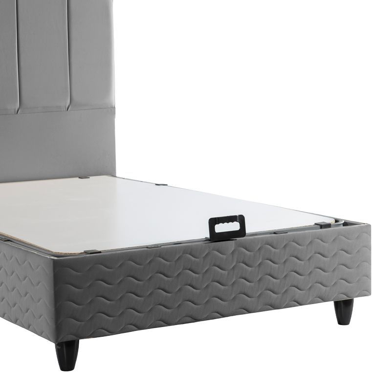 Shtrat tek Lunda pakoworld me hapësirë magazinimi kadife antracit 90x200cm