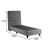 Krevat tek Linteda pakoworld kadife antracit 90x200cm