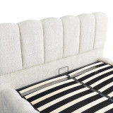 Krevat dopio Narnia pakoworld me hapësirë magazinimi boucle krem 160x200cm