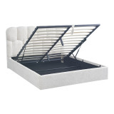Krevat dopio Sectra pakoworld me hapësirë magazinimi pëlhurë buklé krem 160x200cm