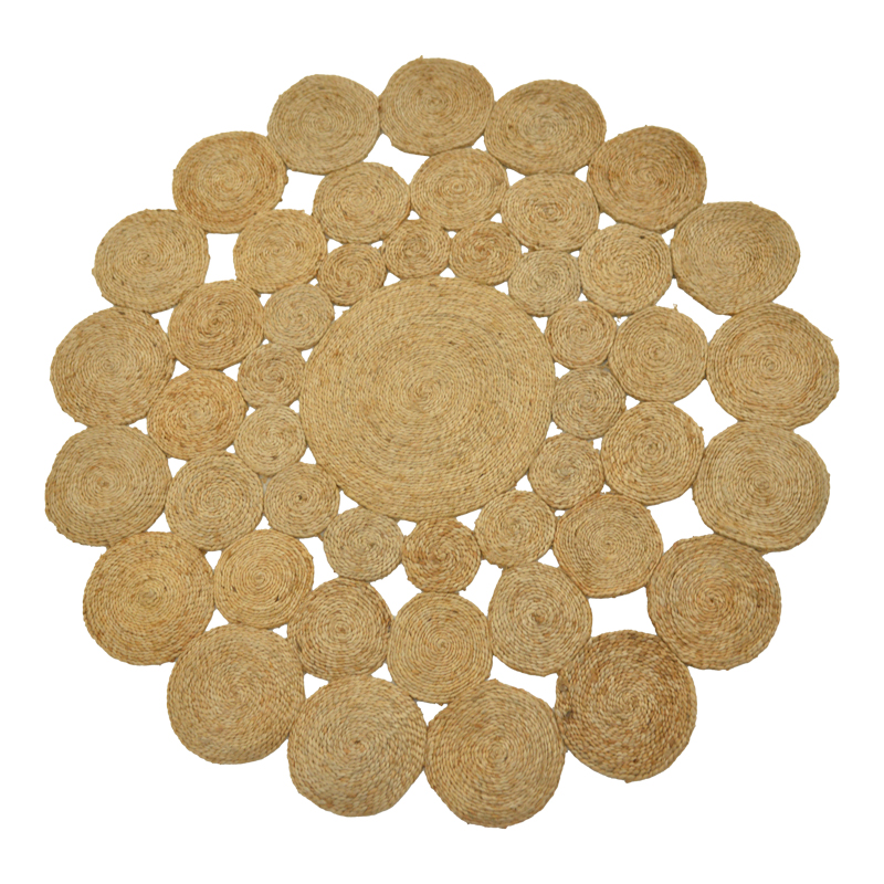 Qilim Menara pakoworld jute me ngjyrë natyrale D150cm