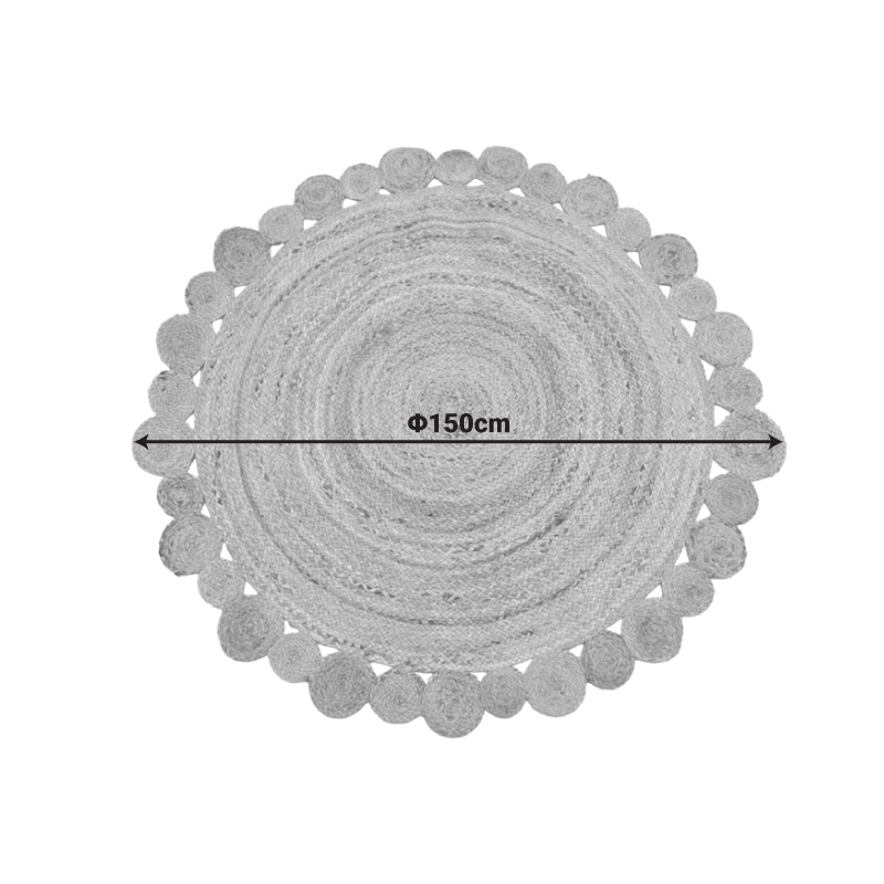 Qilim Falor pakoworld jute në ngjyrë natyrale D150cm