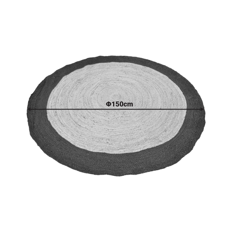 Tapet Tefeton pakoworld jute në ngjyrë të zezë dhe natyrale D150cm