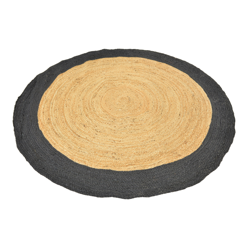 Tapet Tefeton pakoworld jute në ngjyrë të zezë dhe natyrale D150cm