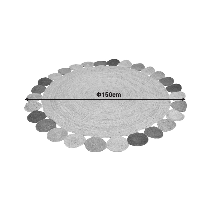 Qilim Leldo pakoworld jute shumëngjyrëshe D150cm