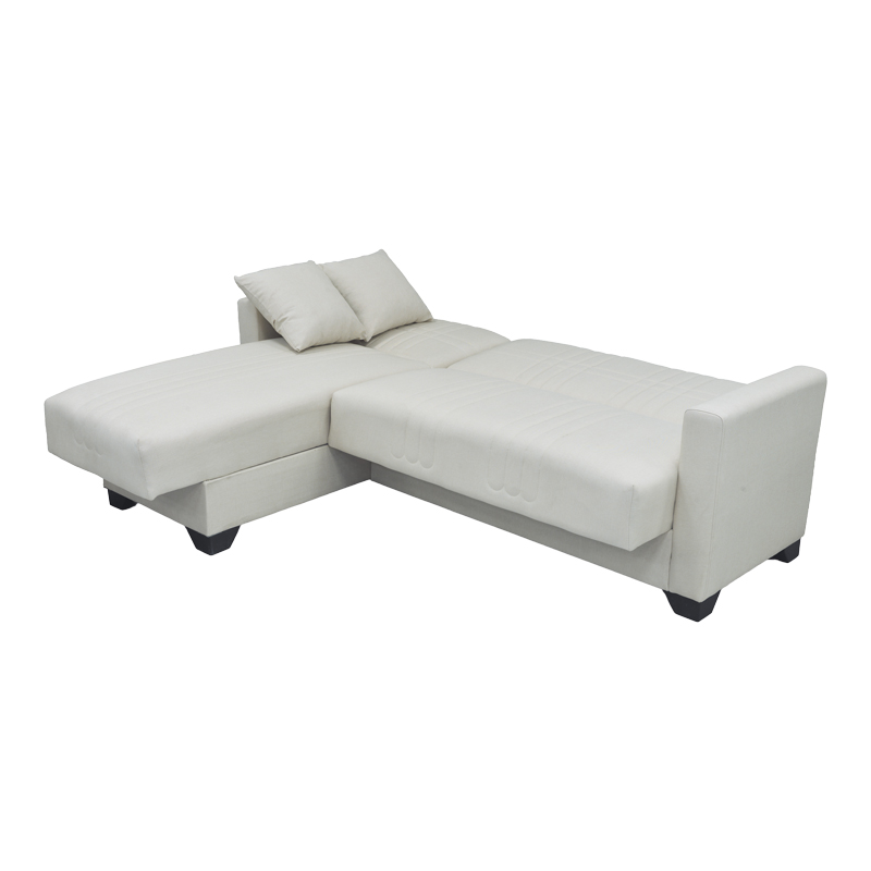 Divan këndi i kthyeshëm me hapësirë magazinimi Stashio pakoworld pëlhurë krem 202x143x84cm