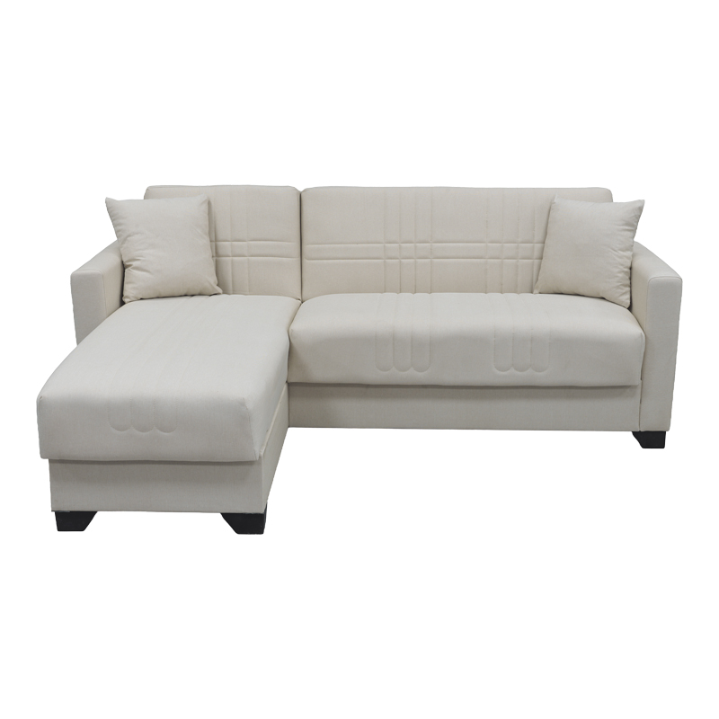 Divan këndi i kthyeshëm me hapësirë magazinimi Stashio pakoworld pëlhurë krem 202x143x84cm