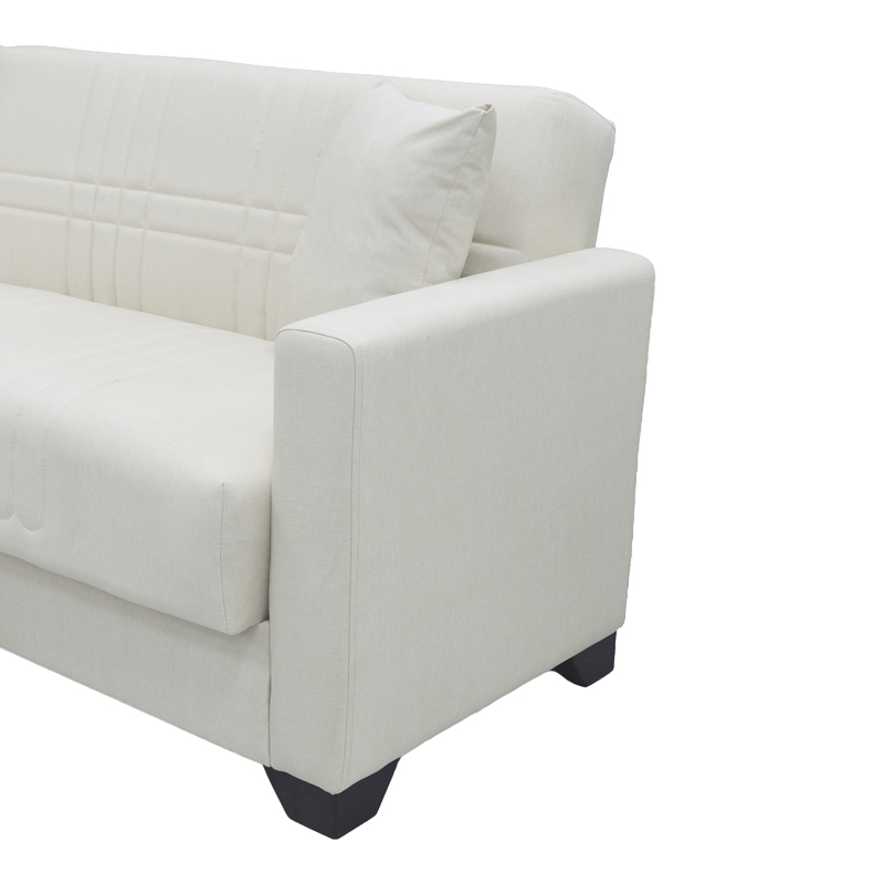 Divan këndi i kthyeshëm me hapësirë magazinimi Stashio pakoworld pëlhurë krem 202x143x84cm