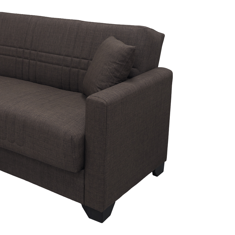 Divan këndi i kthyeshëm me hapësirë magazinimi Stashio pakoworld pëlhurë kafe 202x143x84cm