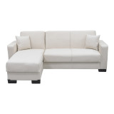 Divan këndi i kthyeshëm me hapësirë magazinimi Dumma pakoworld pëlhurë krem 226x146x86cm