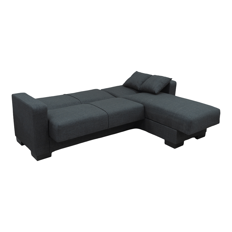 Divan këndi i kthyeshëm me hapësirë magazinimi Dumma pakoworld pëlhurë antracit 226x146x86cm