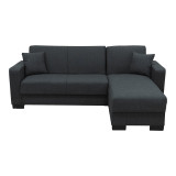 Divan këndi i kthyeshëm me hapësirë magazinimi Dumma pakoworld pëlhurë antracit 226x146x86cm