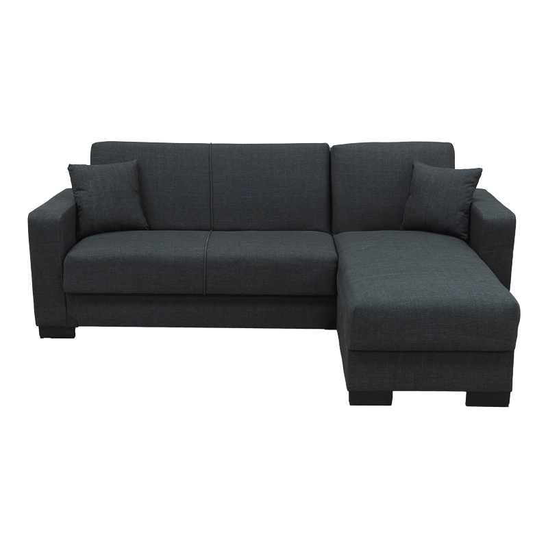 Divan këndi i kthyeshëm me hapësirë magazinimi Dumma pakoworld pëlhurë antracit 226x146x86cm