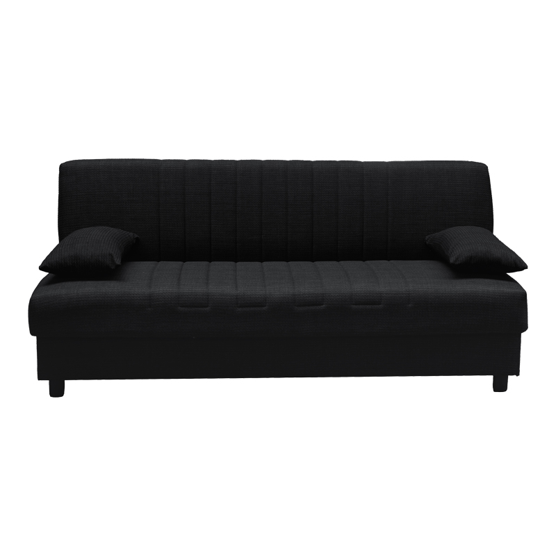 Divan krevat tre vendesh Romina pakoworld me hapësirë magazinimi pëlhurë gri e errët 180x75x85cm