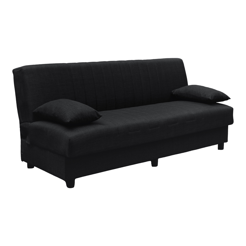 Divan krevat tre vendesh Romina pakoworld me hapësirë magazinimi pëlhurë gri e errët 180x75x85cm