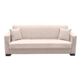Divan krevat Vox pakoworld tre vendesh me hapësirë magazinimi pëlhurë ekru 210x84x83cm